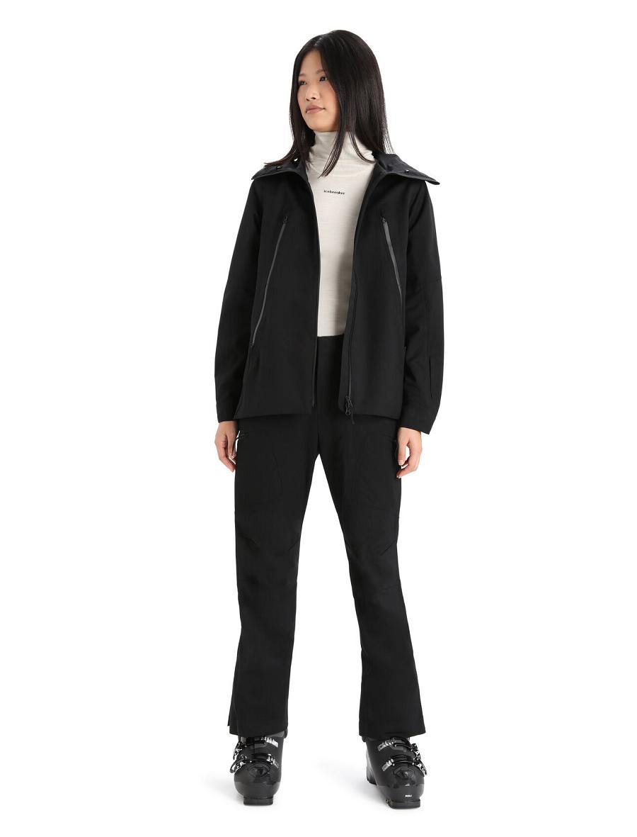 Vestes Icebreaker Shell+™ Merino Encapuchonné Femme Noir | FR 1654MQZA